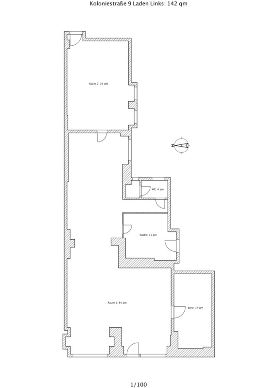 Skizze Grundriss Laden Koloniestraße 9 links